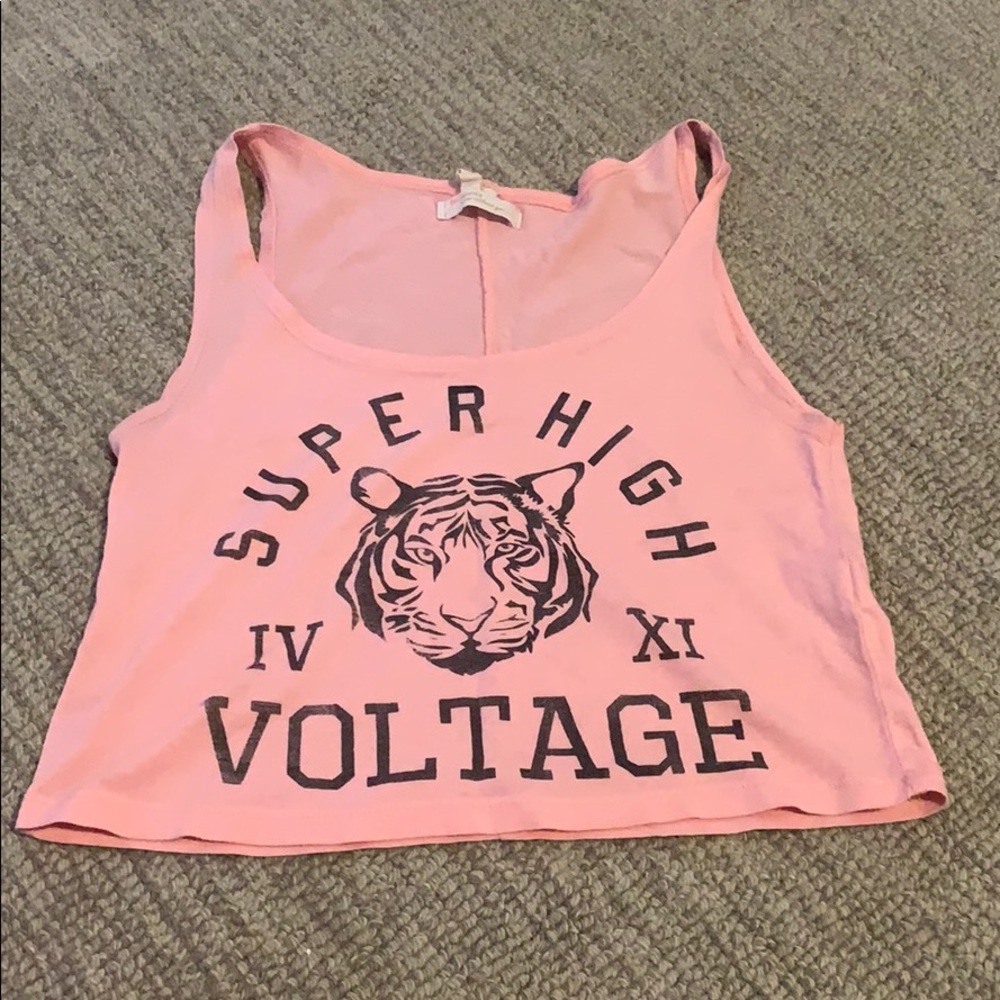 Bershka pink crop top